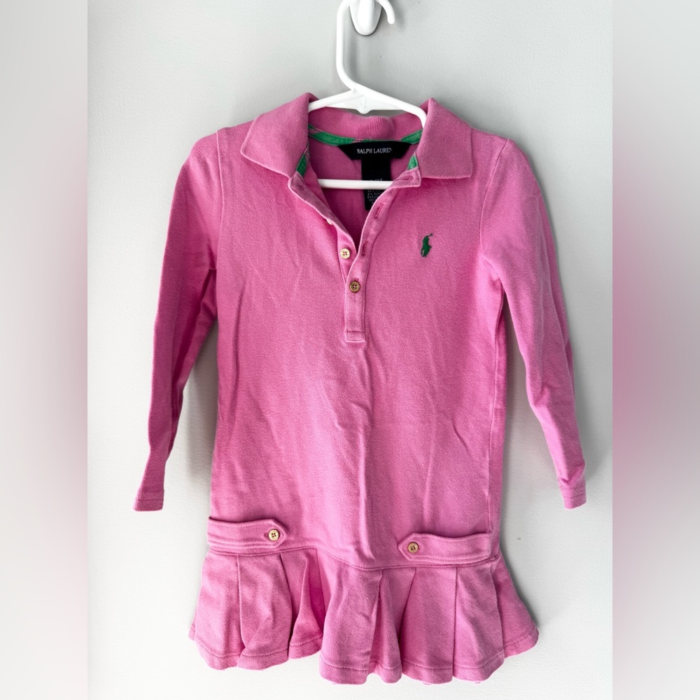 Ralph Lauren Pink Polo Dress with Pleated Skirt